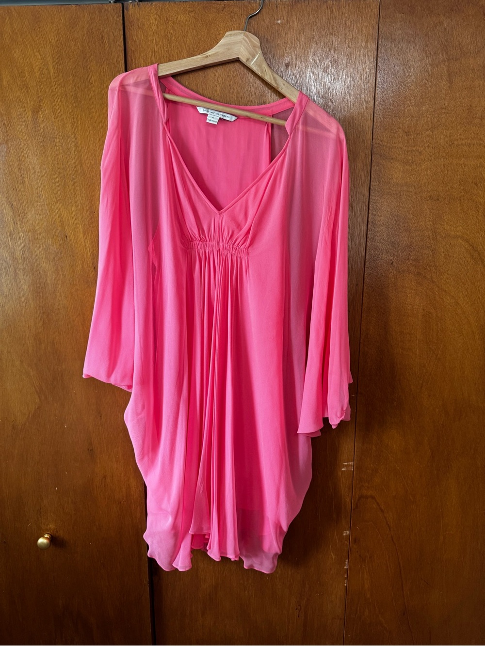 Diane Von Furstenberg Bubble-Gum Pink Mini Occasion Dress sz14